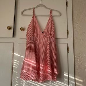 RED STRIPED ROMPER SIZE 6